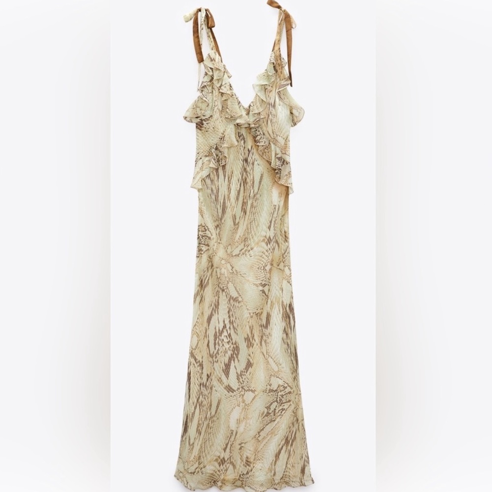 Zara Snake Print Maxi Dress